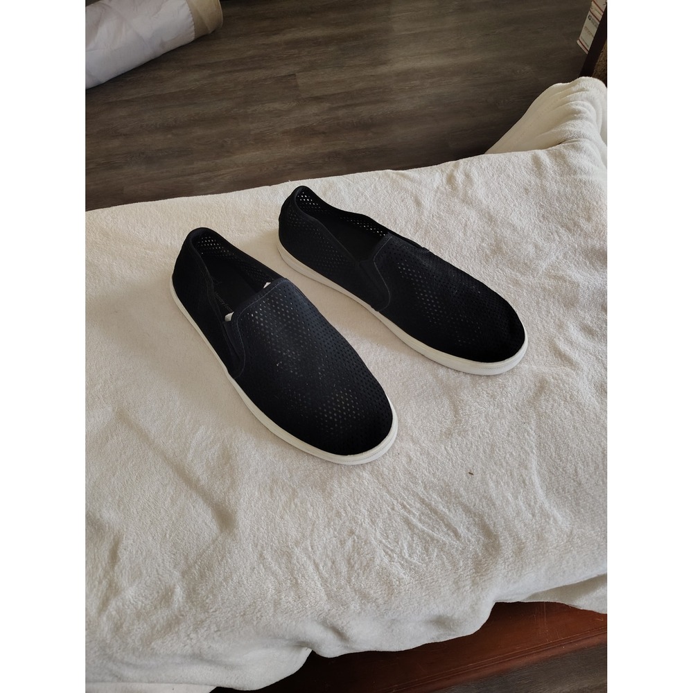 Black Perforated Slip On Sneakers Memory Foam Casual Walking Shoes Mens 11